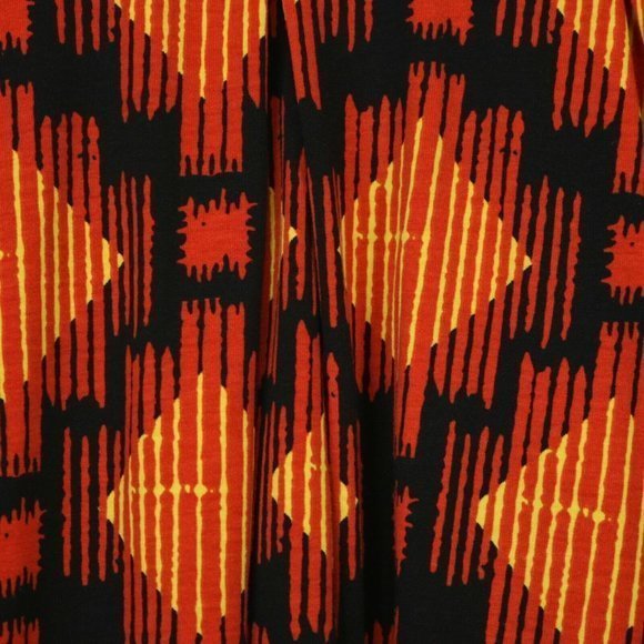 LuLaRoe Madison A-Line Pleated Skirt Orange Yellow Black M Medium - Picture 12 of 12